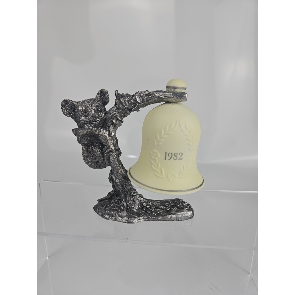 1982 Michael Ricker Pewter Koala Sculpture Porcelain Bell Signed Numbered Ltd‎